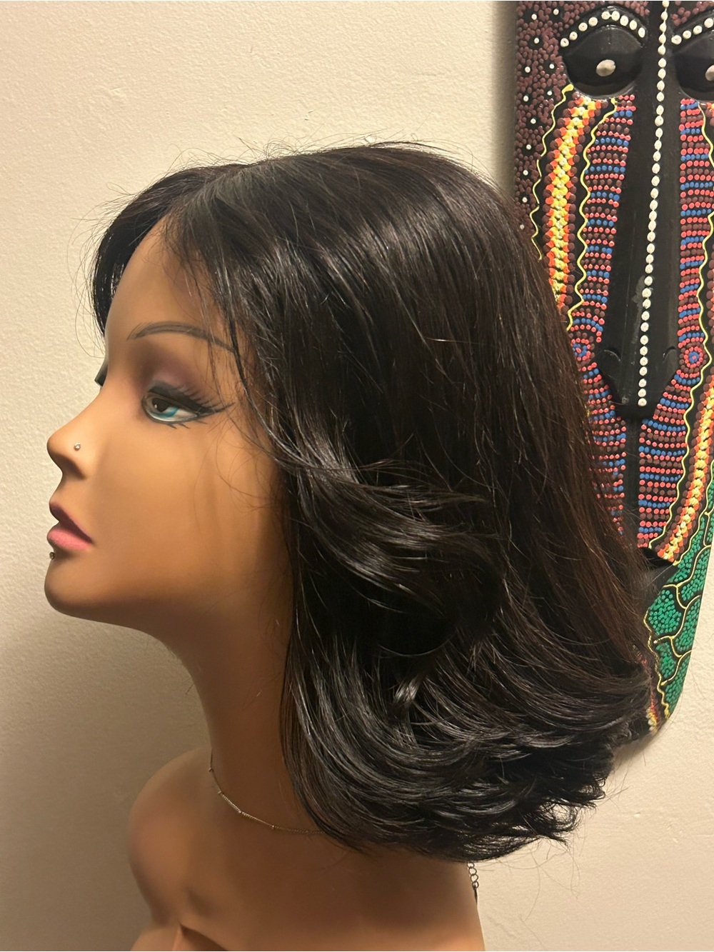 Women’s Short Layered Lace Front Wig - Dark Brown